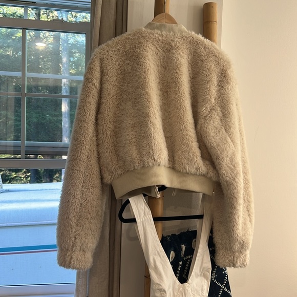 Zara faux shearling bomber pink/cream size s - Picture 7 of 7